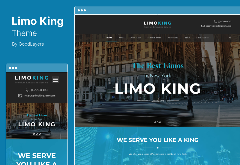 Limo King Theme - Limusina / Transporte / Alquiler de coches Tema de WordPress