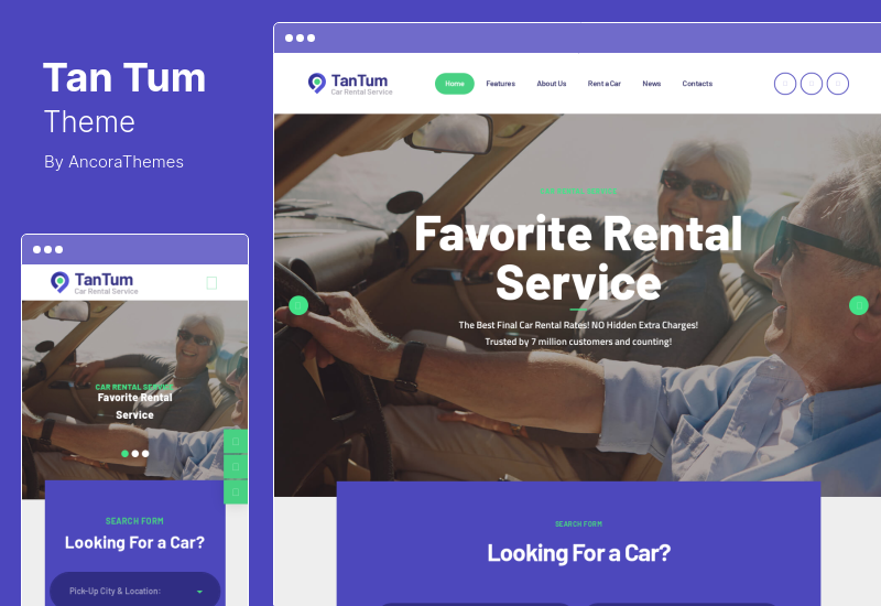 Tema TanTum - Tema de WordPress para servicios de alquiler de coches, scooters, barcos y bicicletas