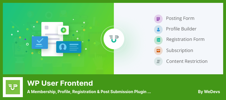 WP User Frontend Plugin - WordPress 的會員、個人資料、註冊和提交後插件