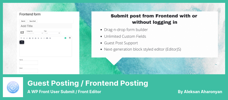 Plugin Front Editor - Un WP Front User Submit / Front Editor