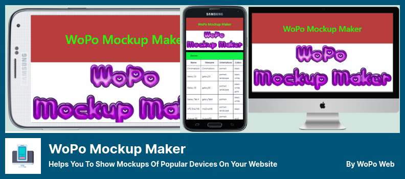 ปลั๊กอิน WoPo Mockup Maker - ช่วยให้คุณแสดงแบบจำลองของอุปกรณ์ยอดนิยมบนเว็บไซต์ของคุณ