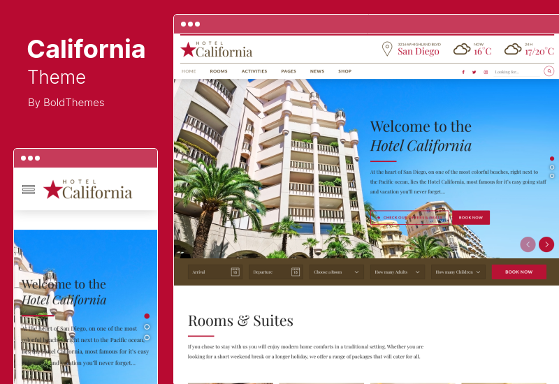 Tema de California - Tema de WordPress para hotel resort