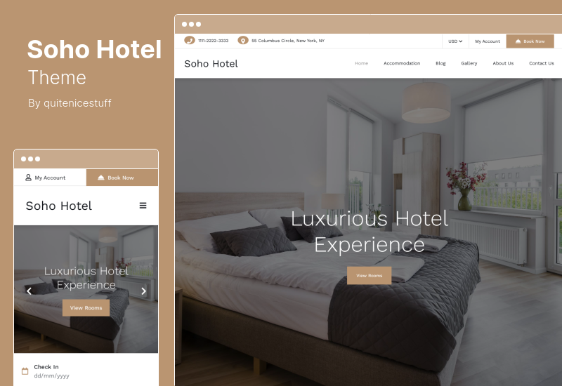 Tema dell'hotel di Soho - Tema WordPress del sistema di prenotazione dell'hotel