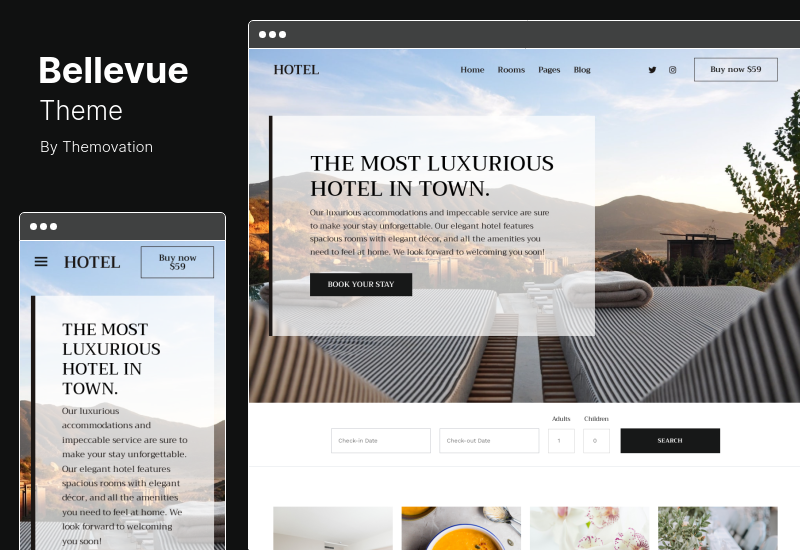 Tema Bellevue - Calendar de rezervări pentru hoteluri și pensiuni Tema WordPress