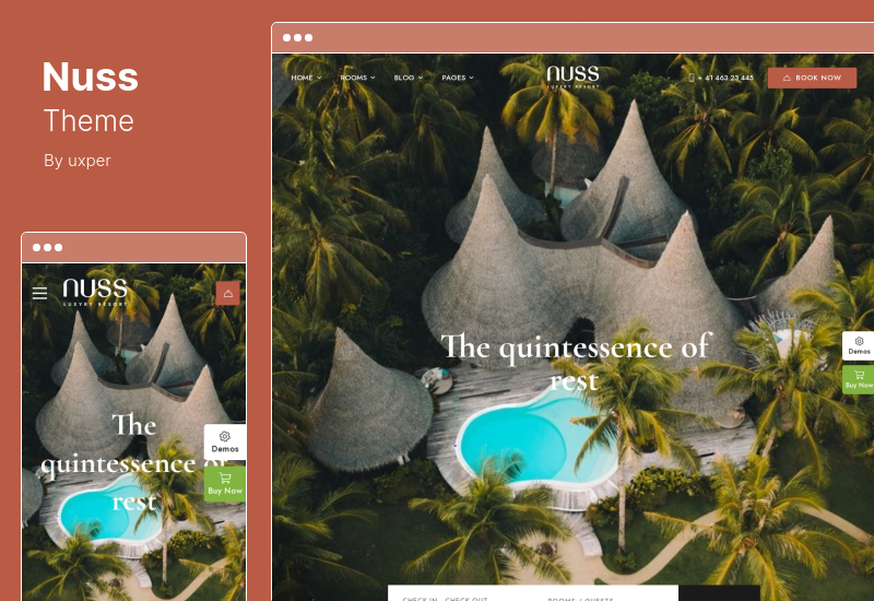 Nuss Teması - Otel Rezervasyonu WordPress Teması