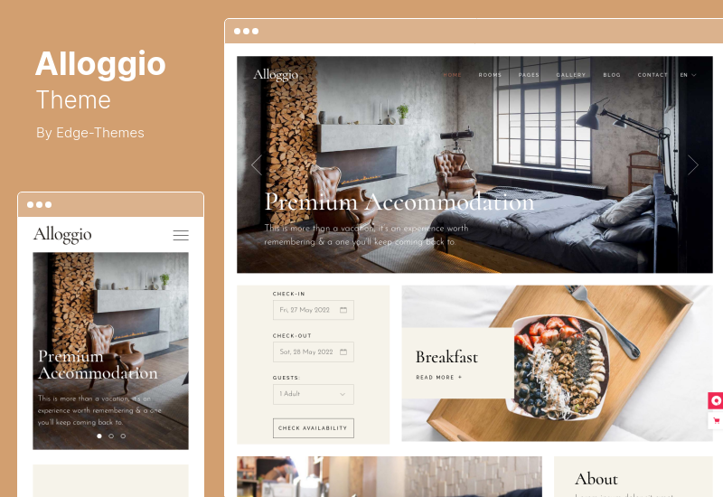 Alloggio Theme – WordPress-Theme für Hotelbuchungen