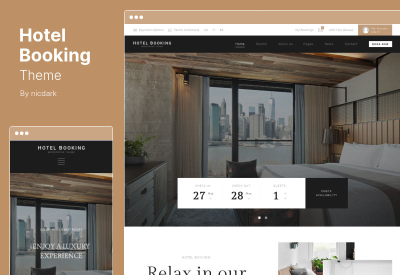 Hotelbuchungsthema - Hotelbuchungs-WordPress-Theme