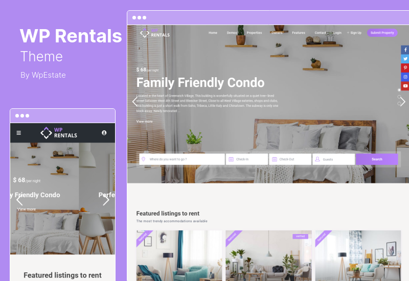 Tema WP Rentals - Tema WordPress pentru rezervare cazare