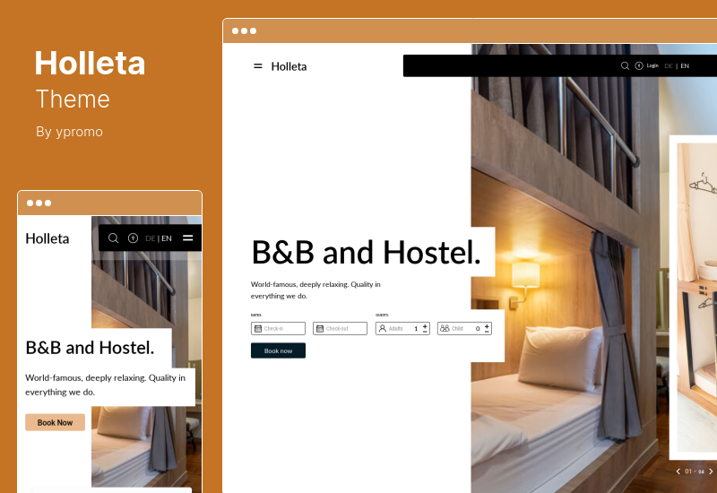 Holleta-Thema - WordPress-Theme für Hotelbuchungen