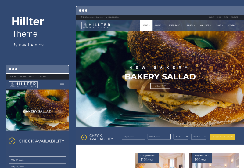 Hillter Theme - Responsive Hotelbuchung für WordPress Theme