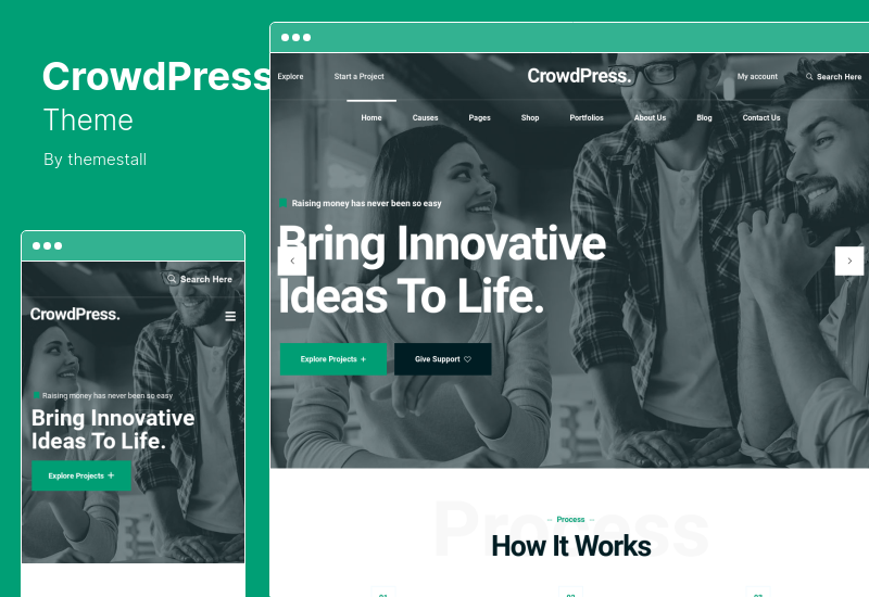 Tema CrowdPress - Tema WordPress reattivo al crowdfunding