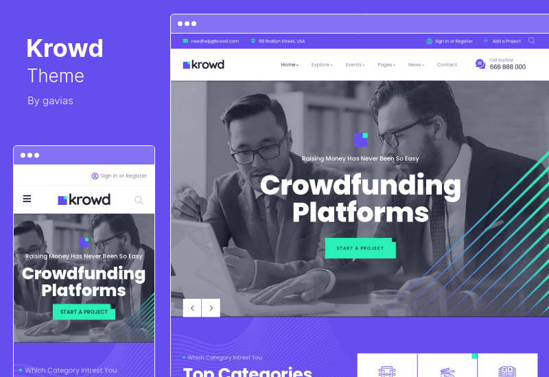 Krowd Theme - Crowdfunding Charity WordPress Theme