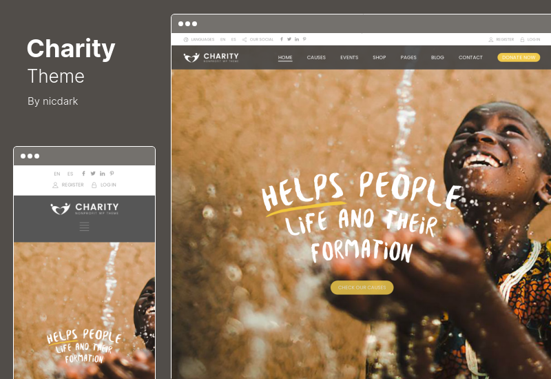 Charity-Thema - WordPress-Theme der Wohltätigkeitsstiftung