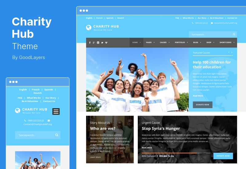 Motyw Charity Hub — motyw WordPress non-profit fundraising