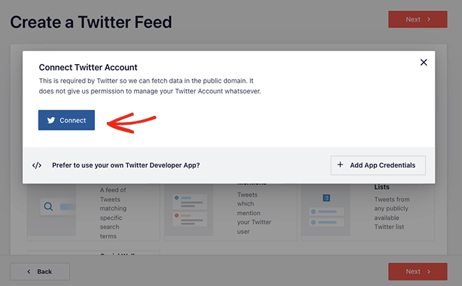 Connect your twitter account