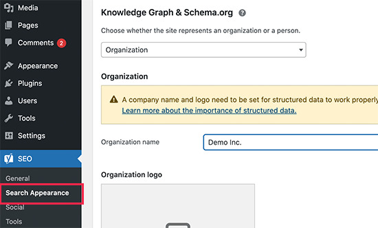 Yoast Schema Knowledge Graph