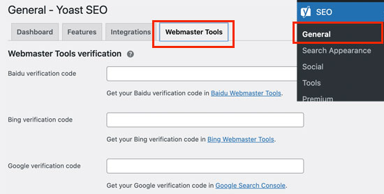 Herramientas para webmasters de Yoast