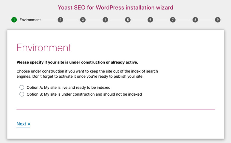 Yoast SEO 设置向导