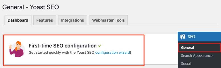 การเปิดตัววิซาร์ดการตั้งค่า Yoast SEO