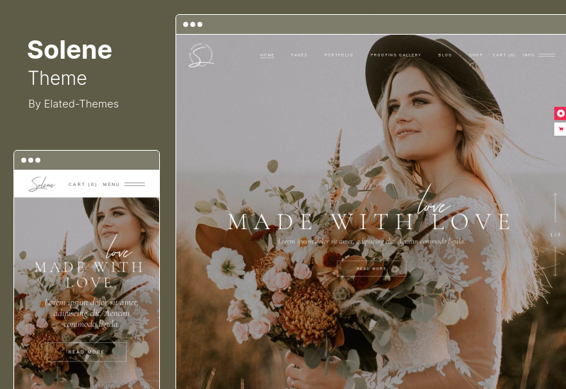 Tema Solene - Tema WordPress de fotografia de casamento