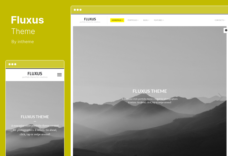 ธีม Fluxus - ผลงานช่างภาพ WordPress Theme