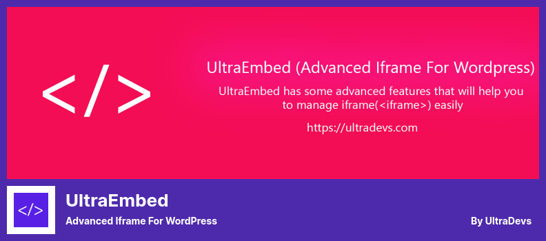 Plugin UltraEmbed - Iframe avanzato per WordPress