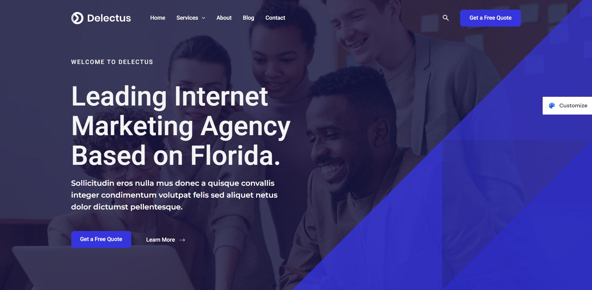 Demo witryny internetowej agencji marketingu cyfrowego Astra