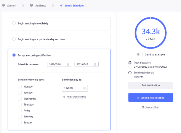 Programar notificaciones automáticas periódicas