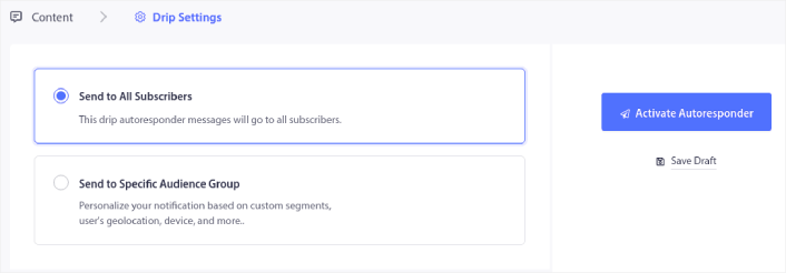 Selecione o público de resposta automática