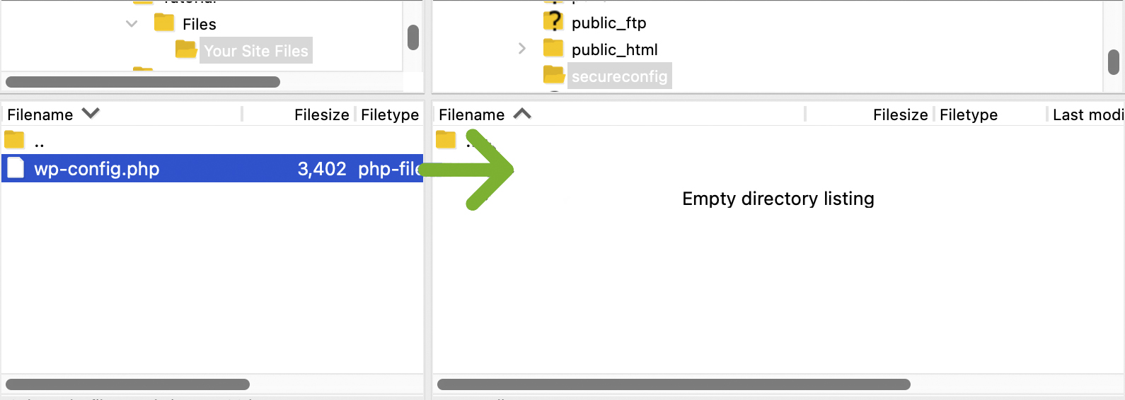 pindahkan wp-config.php ke direktori baru