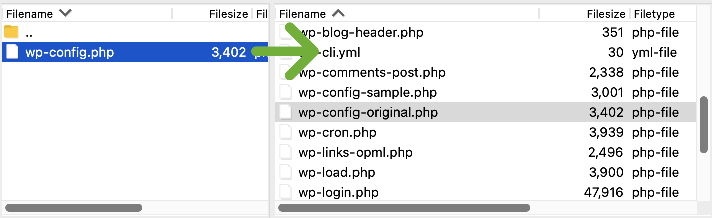 spostando il file wp-config.php