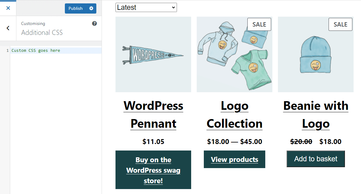 WordPressカスタマイザーを介してカスタムCSSを追加する