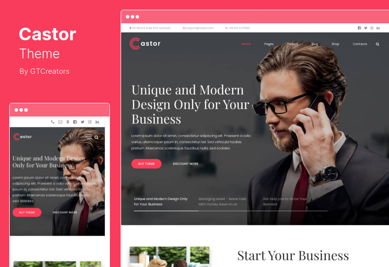 Castor Theme - тема WordPress для бизнес-консалтинга