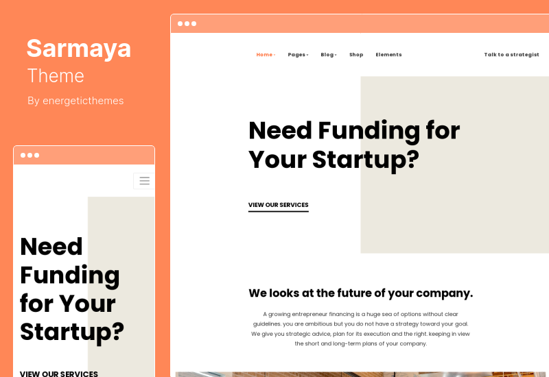 ธีม Sarmaya - ที่ปรึกษาทางการเงิน WordPress Theme