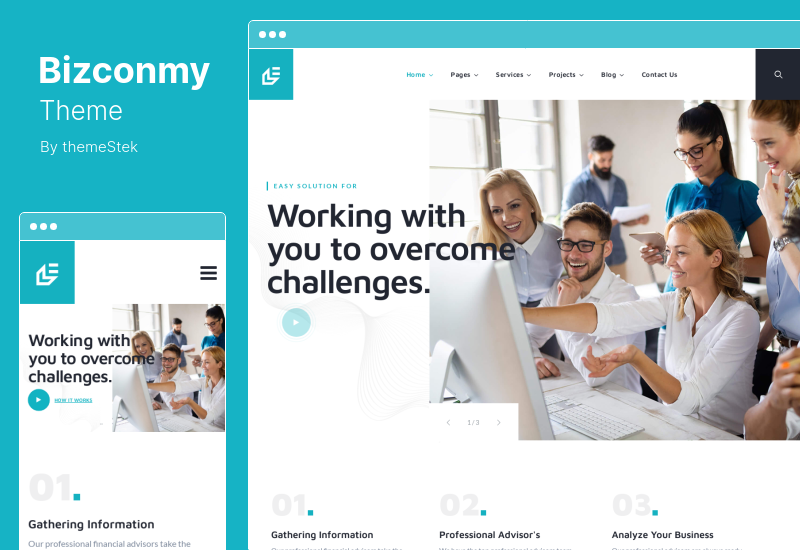 ธีม Bizconmy - ที่ปรึกษาธุรกิจ WordPress Theme