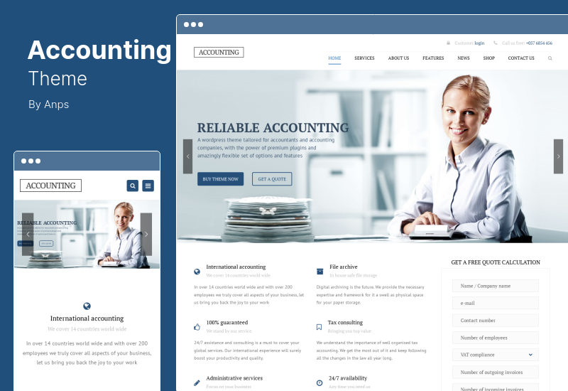 Buchhaltungsthema - Business, Consulting Finance WordPress Theme