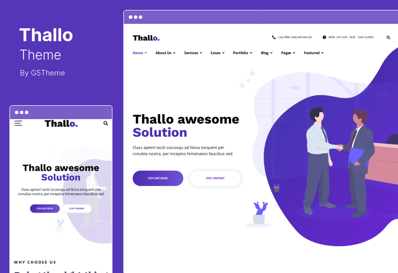 Thallo Theme - ที่ปรึกษาทางการเงิน WordPress Theme