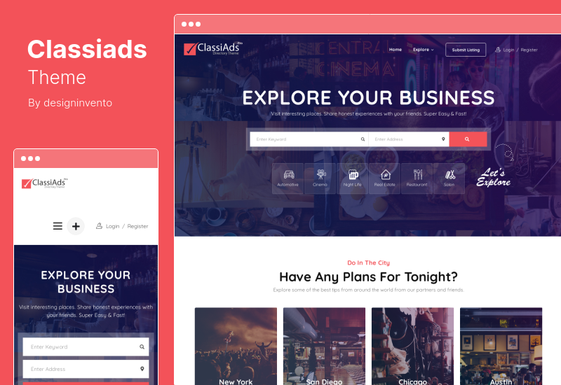 موضوع Classiads - موضوع الإعلانات المبوبة WordPress