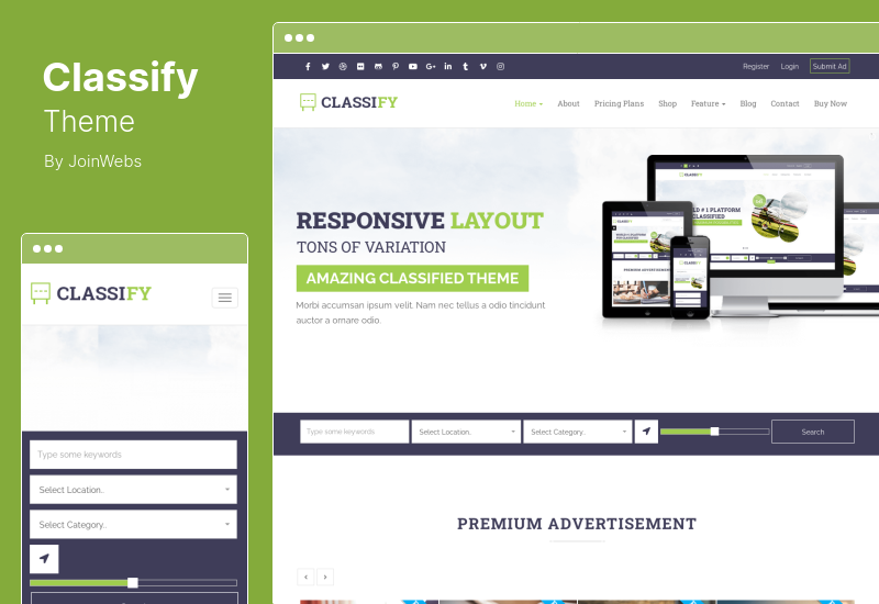 Classify Theme - Tema de anuncios clasificados de WordPress