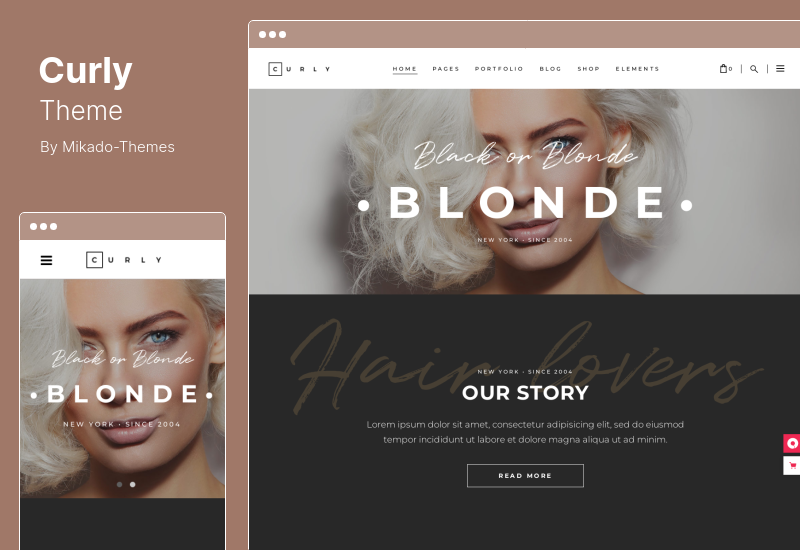 Curly Theme - Un thème WordPress élégant pour les salons de coiffure