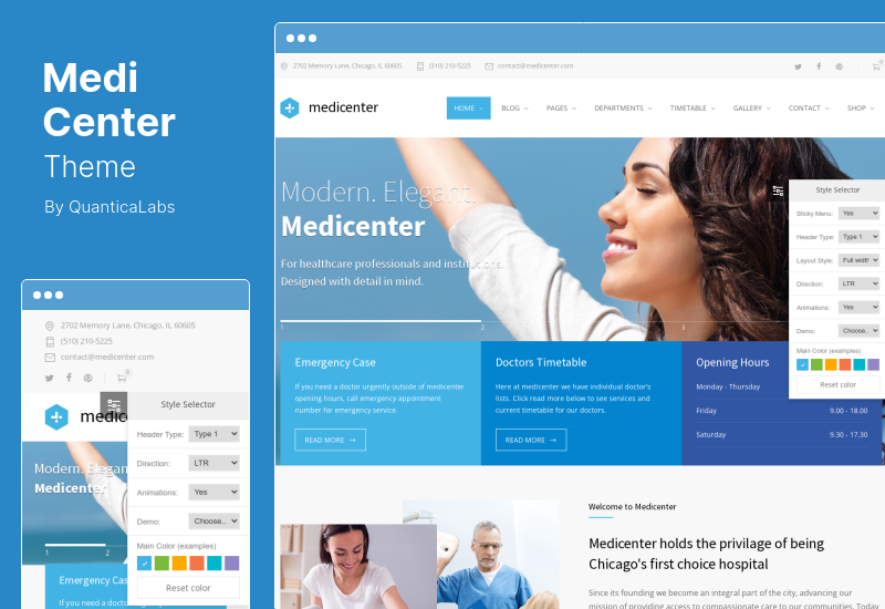 MediCenter 테마 - 건강 의료 WordPress 테마