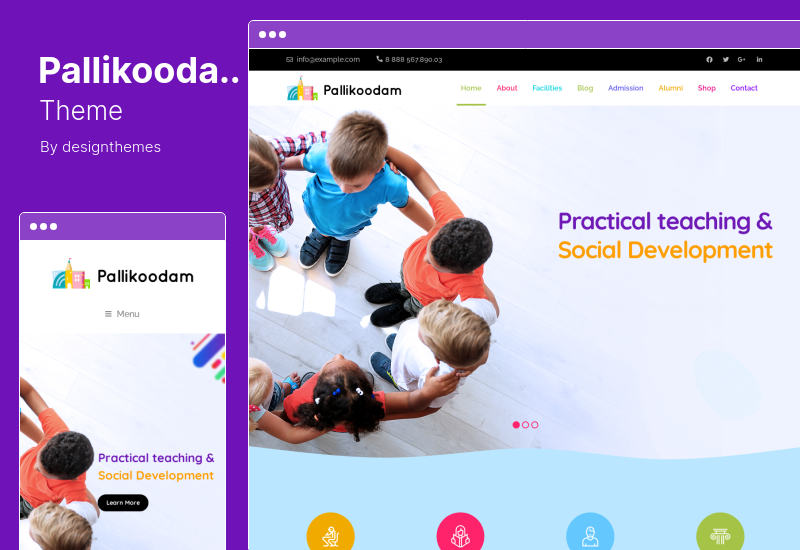 Pallikoodam Teması - Okul WordPress Teması