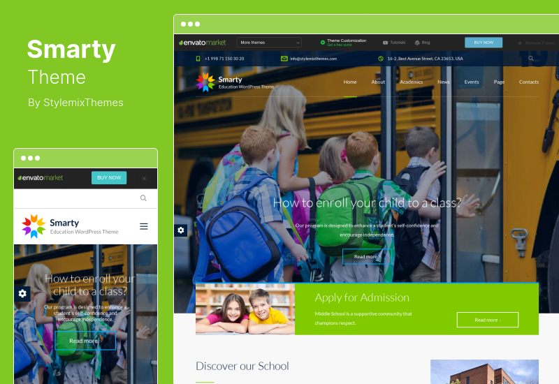 Smarty Theme - โรงเรียนอนุบาล WordPress Theme