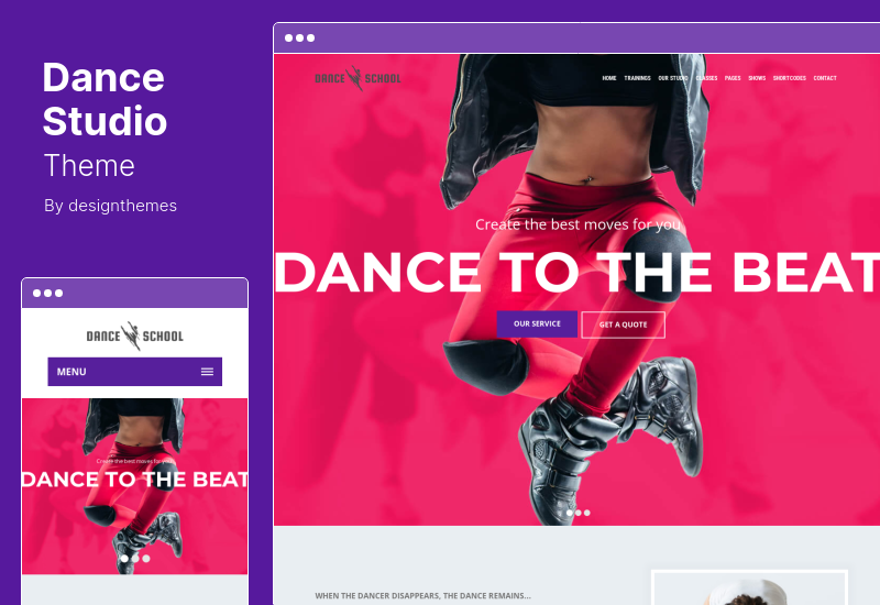 Dance Studio Theme - ดนตรี, Art School WordPress Theme