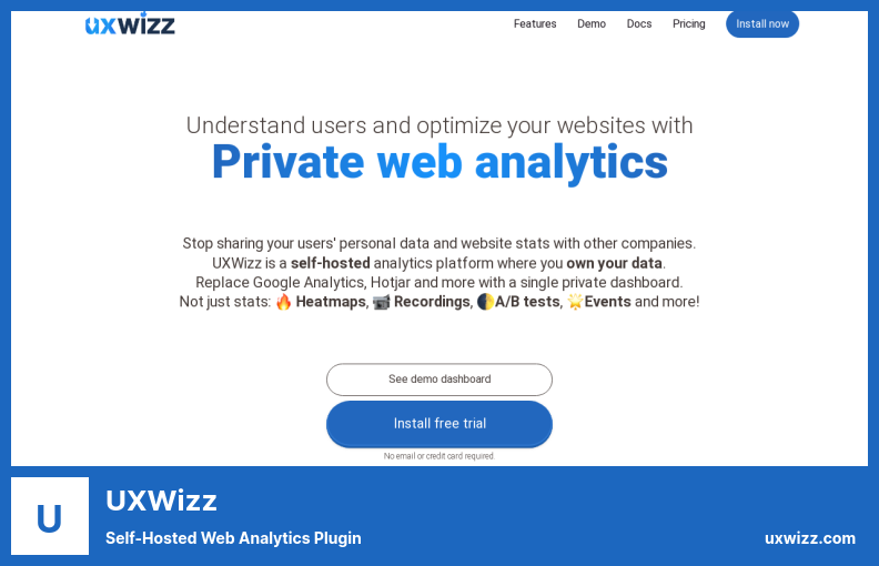 Complemento UXWizz: complemento de análisis web autoalojado