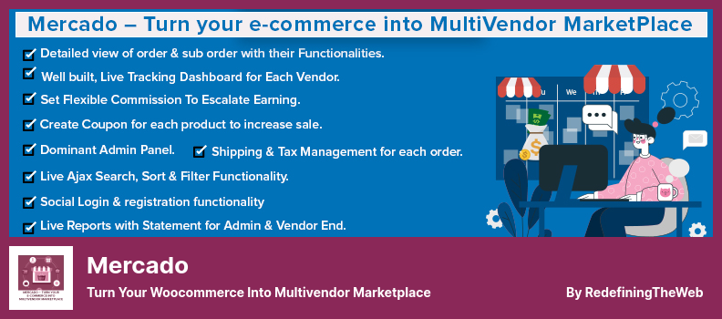 ปลั๊กอิน Mercado - เปลี่ยน Woocommerce ของคุณให้เป็น Multivendor Marketplace