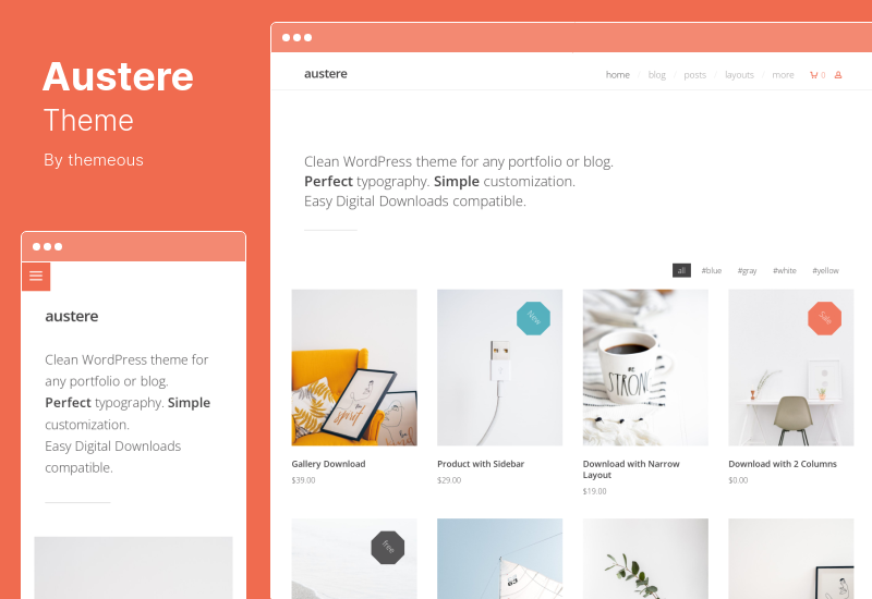 Austereテーマ-EasyDigitalDownloads WordPress Theme