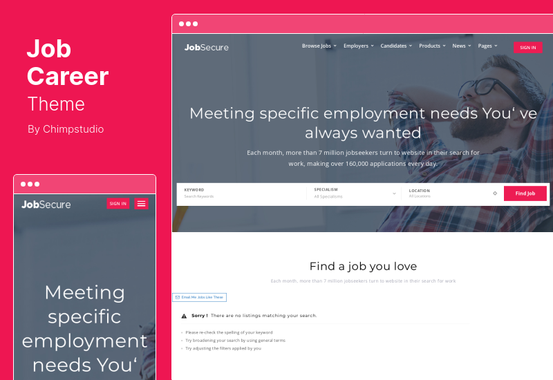 JobCareer Theme - กระดานงาน Responsive WordPress Theme