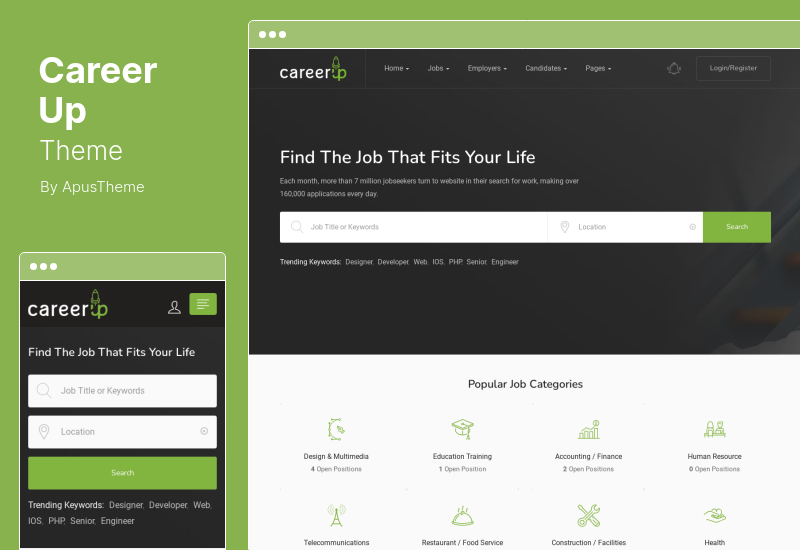 CareerUp Theme - กระดานงาน WordPress Theme