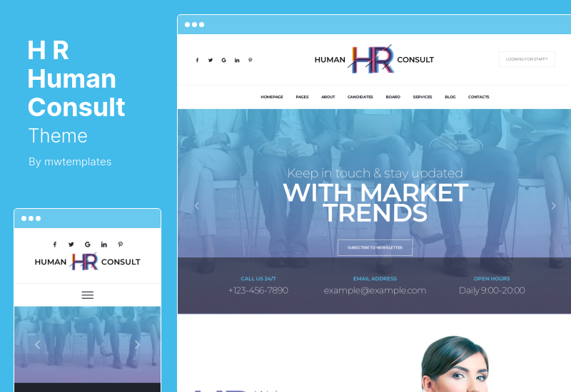 HR Human Consult Theme - Suchen & Rekrutieren von WordPress Theme